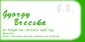 gyorgy brecska business card